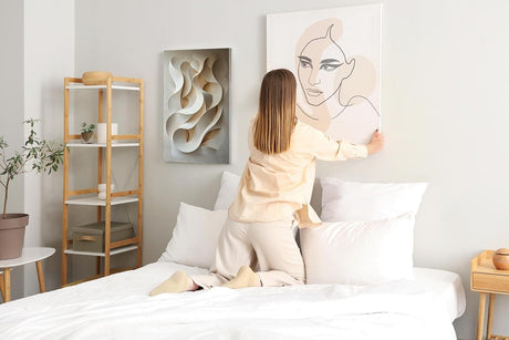 Paul Sinus 60x90cm Wandbild, Atemberaubende Bewegung in Fokuskurven – abstrakte 3D-Wellen in zarten Naturtönen