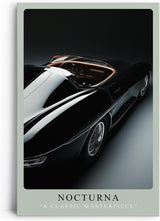 Paul Sinus Leinwandbild 40x60cm Leinwandbild Nocturna Eleganz Oldtimer Luxus Sportwagen Retro Design Schwarz Automobil Klassik Geschwindigkeit Vintage Stil