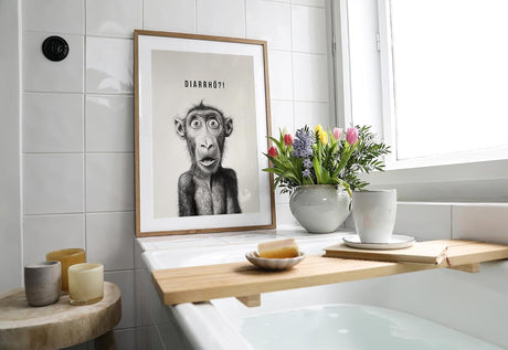 Paul Sinus Poster/Leinwandbild/Rahmenoption Lustiges Affenbild – Witzige Klo-Deko fürs Gäste-WC – Perfekt für Humorvolle