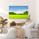 Paul Sinus Wandbild 120x80cm Grüne Wiese Bäume Natur Landschaft Sommer