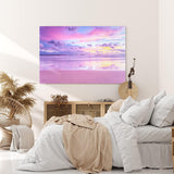 Paul Sinus Wandbild 120x80cm Sonnenuntergang Horizont Ozean Rosa Himmel