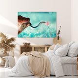 Paul Sinus Wandbild 120x80cm Babyschlange Schlange Blüte Tierfotografie Kunstvoll