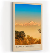 Paul Sinus Kunstdruck 40x60cm Kangchenjunga Bergkette – Himalaya-Gipfel im goldenen Morgenlicht