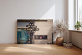 Sinus Art Wandbild 120x80cm Detailaufnahme des bekannten Rodeo-Drive-Straßenschilds – elegant, kontrastreich und ikonisch