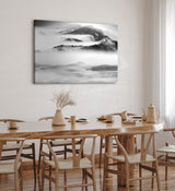 Paul Sinus Wandbild 120x80cm Chinesisch Berglandschaft Berge Fluss Nebel Schwarz Weiß