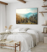 Paul Sinus Wandbild 120x80cm Berglandschaft Berge Gebirge Tannen Natur