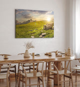 Paul Sinus Wandbild 120x80cm Südtirol Dolomiten Berglandschaft Sonnenschein Wiese