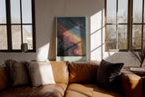 Paul Sinus Wandbild in 40x60cm The Swirling Passage in warmen Braun-, Gelbund Blautönen mit organischen Farbmustern für zeitlose Raumgestaltung