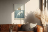 Paul Sinus Wandbild in 40x60cm The Legend of Moby Dick – Segelschiff und weißer Wal in maritimer Komposition