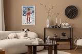 Paul Sinus Leinwandbild 60x90cm Leinwandbild St. Moritz Skifahren Winterzauber Alpen stilvolle Eleganz sportliche Ästhetik luxuriöser Lifestyle Retro