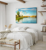 Paul Sinus Wandbild 120x80cm Afrika Nil Ägypten Fluss Sonnenuntergang Vögel Fluss