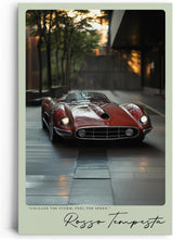 Paul Sinus Leinwandbild 40x60cm Rosso Tempesta Leinwandbild legendärer Sportwagen in urbaner Umgebung dynamisches Design und pure Geschwindigkeit