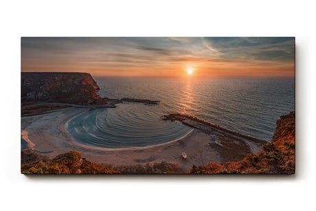 Sinus Art Wandbild 120x80cm Malerisches Küstenpanorama mit harmonischer Komposition und ruhiger Atmosphäre