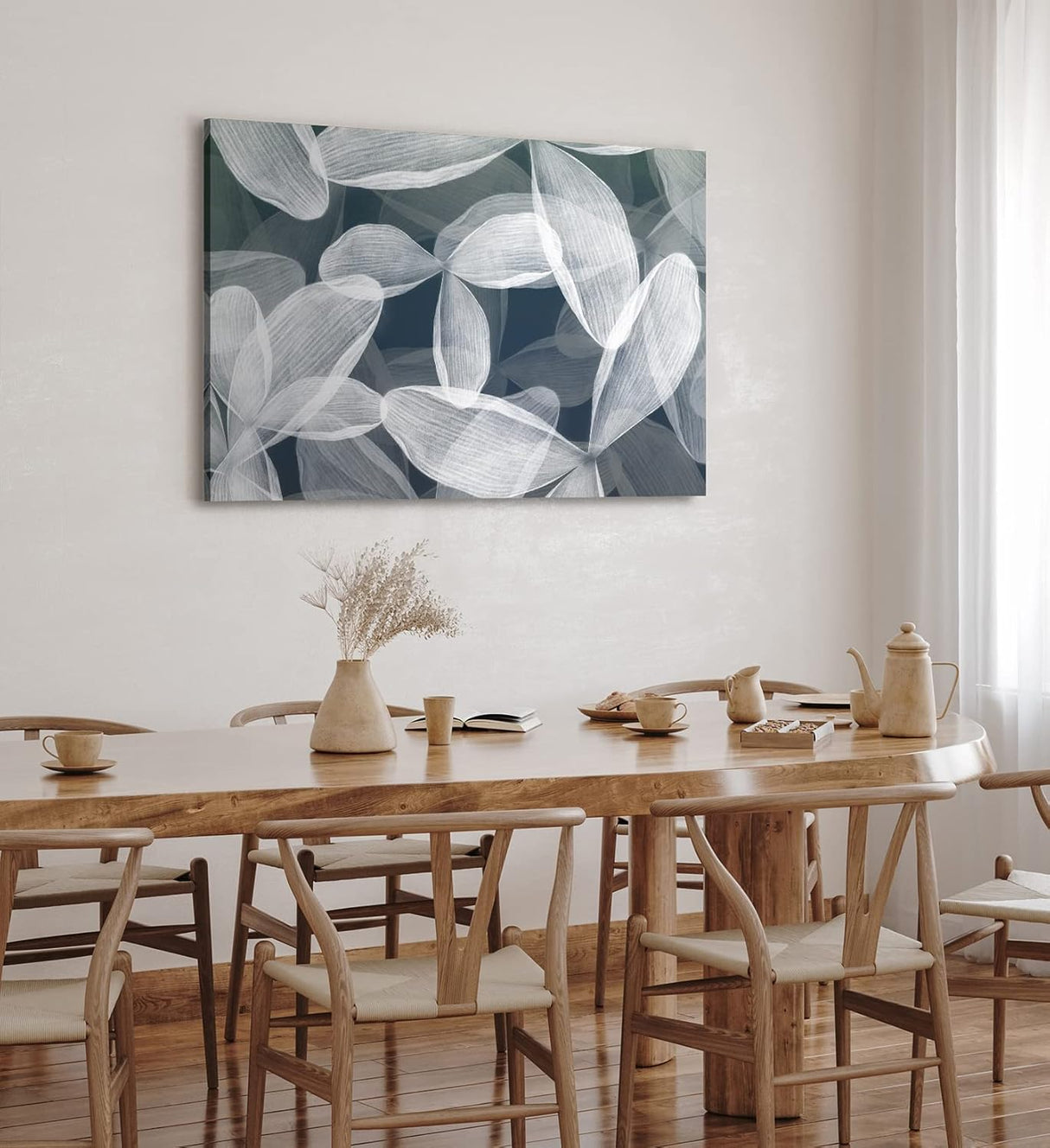 Paul Sinus Wandbild 120x80cm Blumen Blüten Grau Fotokunst Abstrakt Dekorativ