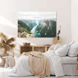 Paul Sinus Wandbild 120x80cm Naeroyfjord Norwegen Fluss Berge Natur Bucht skandinavische Landschaft