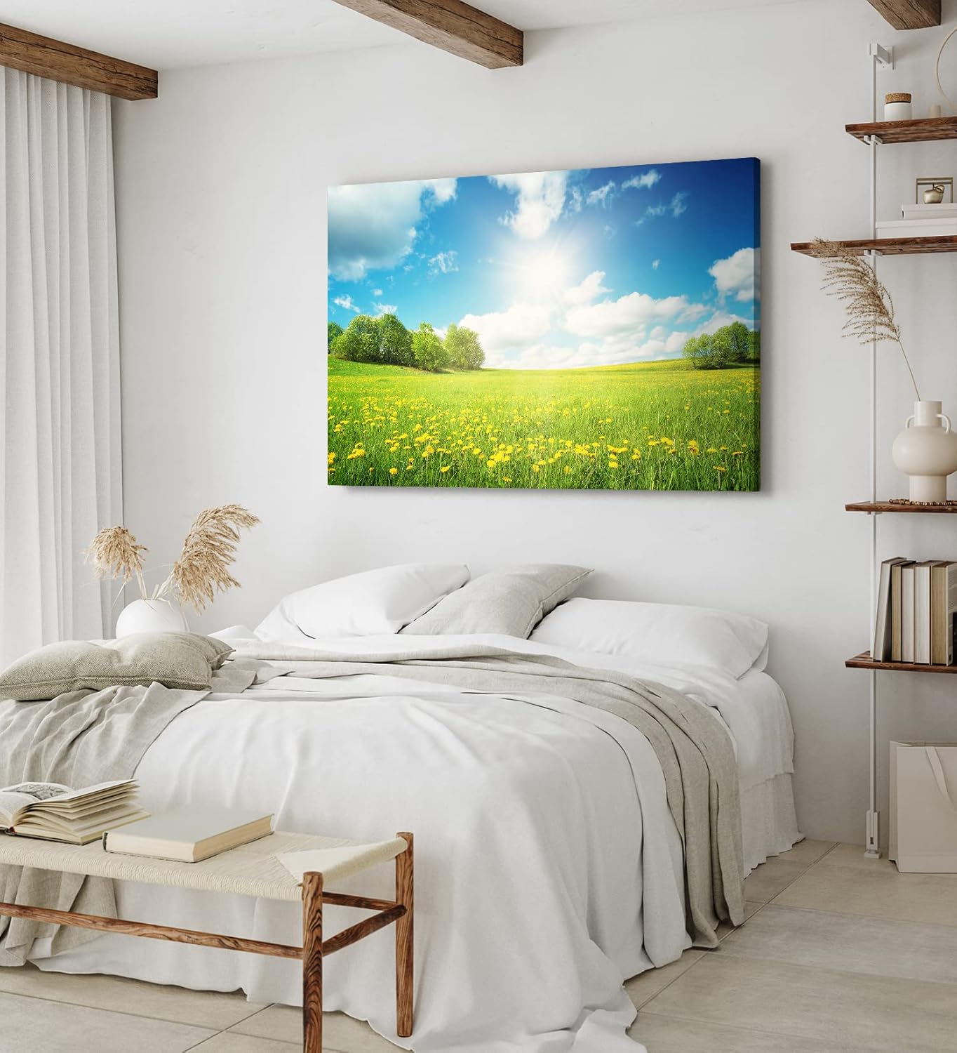 Paul Sinus Wandbild 120x80cm Sommerwiese Löwenzahn Sonnenschein Bäume Natur