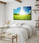 Paul Sinus Wandbild 120x80cm Sommerwiese Löwenzahn Sonnenschein Bäume Natur