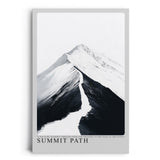 Paul Sinus Leinwandbild 60x90cm Gipfelpfad – Minimalistische Berglandschaft in Schwarz-Weiß mit kraftvoller Licht-Schatten-Dynamik