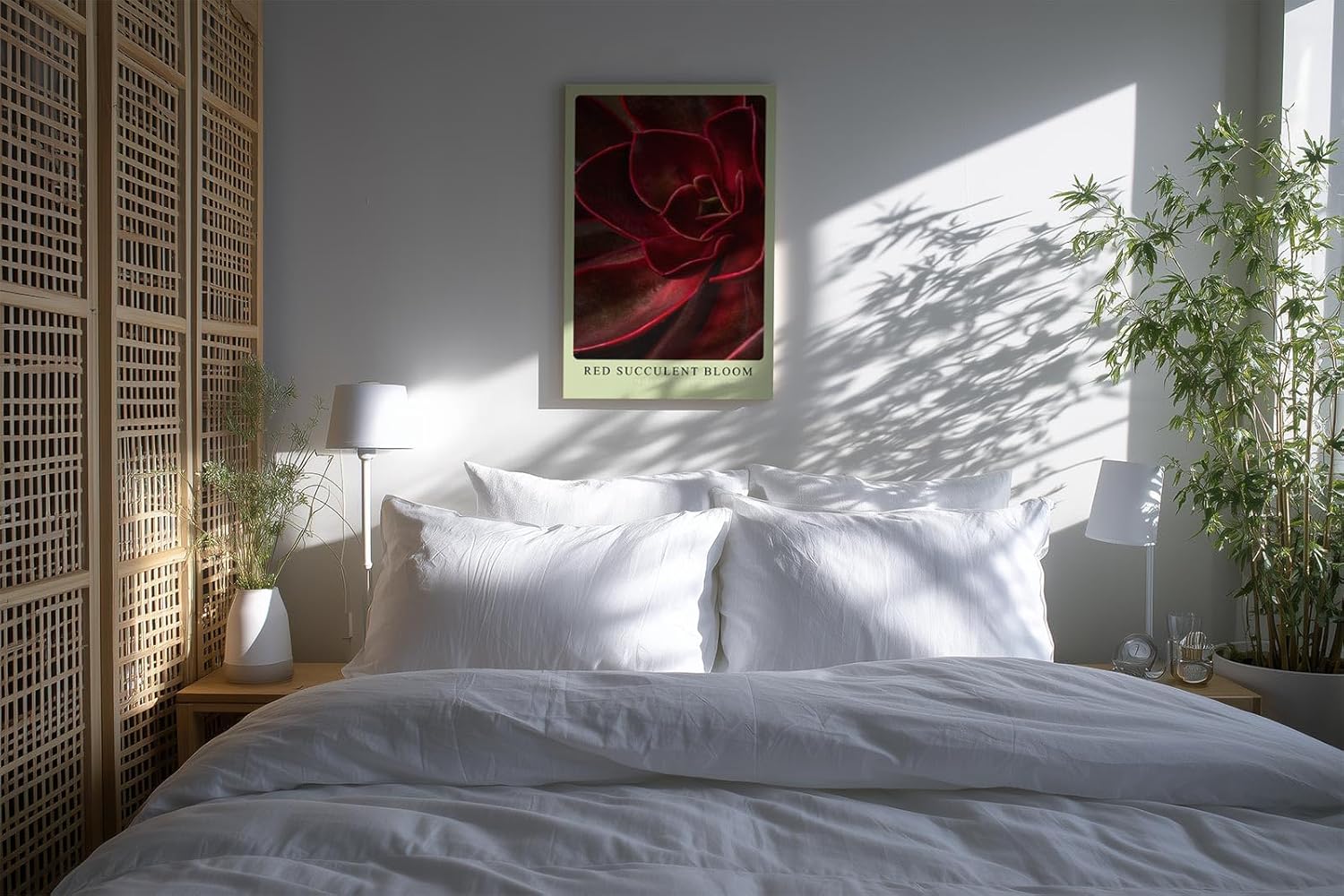 Paul Sinus Kunstdruck 40x60cm Red Succulent Bloom – Feuerrote Sukkulente in Nahaufnahme als modernes Kunstwerk