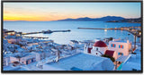 Griechenland Skyline ca. 130x70cm Wandbild inklusive Schattenfugenrahmen schwarz - Panorama Leinwand Bild XXL Format Wandbilder Wohnzimmer Wohnung Deko Kunstdrucke