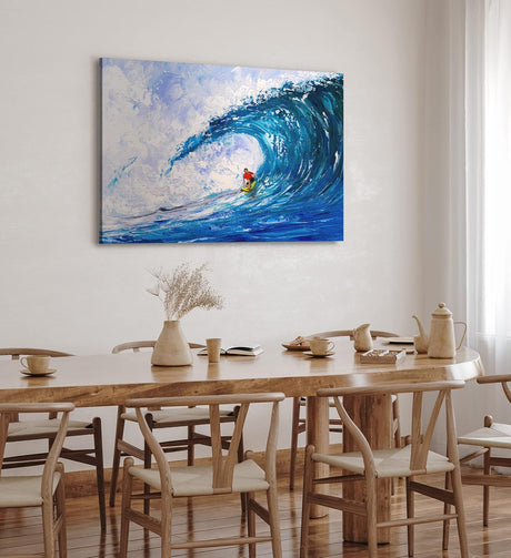 Paul Sinus Wandbild 120x80cm Welle Surfen Meer Ozean Abstrakt Kunstvoll Blau