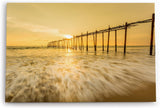 Paul Sinus Wandbild 120x80cm Holzsteg am Strand Sonnenuntergang Abendröte Meer