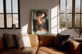 Paul Sinus Wandbild in 40x60cm Fly With Me, Darling – Pin-up-Pilotin im Cockpit mit Lederjacke und Fliegerbrille