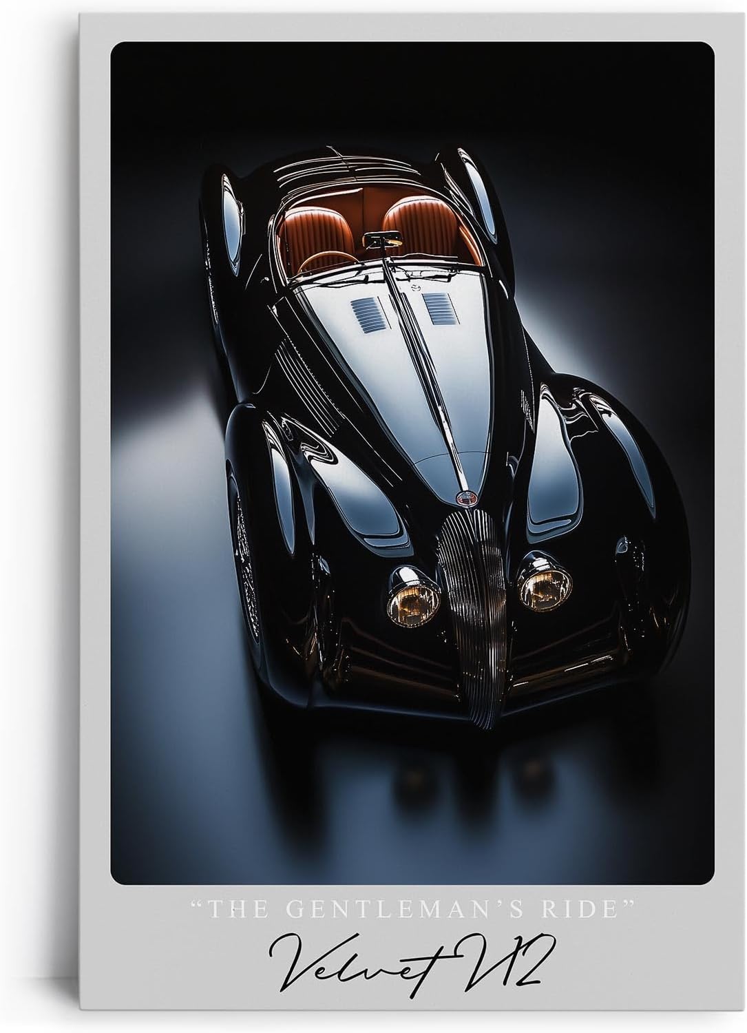 Paul Sinus Leinwandbild 80x120cm Velvet V12 – Luxus, Oldtimer, Sportwagen, Eleganz, Retro, Automobil, Exklusivität, Geschwindigkeit, Design, Stil