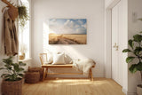 Sinus Art Wandbild 120x80cm Der staubige Weg durch das goldene Feld vermittelt Freiheit, Ruhe und Sommererinnerung