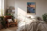 Paul Sinus Wandbild in 40x60cm The California Hour mit Sonnenuntergang und Palmenküste in warmen Farbtönen für elegante Wandgestaltung