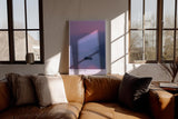 Paul Sinus Wandbild in 40x60cm Einsamer Ruderer bei Sonnenuntergang zwischen Bergketten in sanften Lilatönen