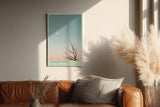 Paul Sinus Wandbild in 40x60cm The Quiet Hour Minimalistische Landschaft mit Baum, Vögeln und Mond im sanften Farbverlauf von Blau zu Rosa