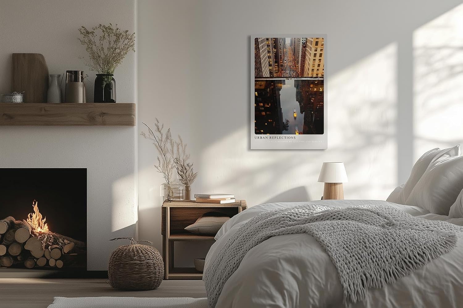 Paul Sinus Leinwandbild 80x120cm Urban Reflections Leinwandbild faszinierende Stadtansicht mit Spiegelung in moderner Architektur