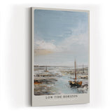 Paul Sinus Wandbild in 40x60cm Segelboote bei Ebbe – maritimes Ölgemälde mit ruhiger Küstenstimmung für entspannende Wohnraumgestaltung