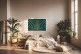 Sinus Art Wandbild 120x80cm Grafisches Palmenblatt mit symmetrischer Form – faszinierender Blickfang