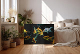 Sinus Art Wandbild 120x80cm Anmutige Darstellung von Goldfischen in harmonischer Farbkomposition