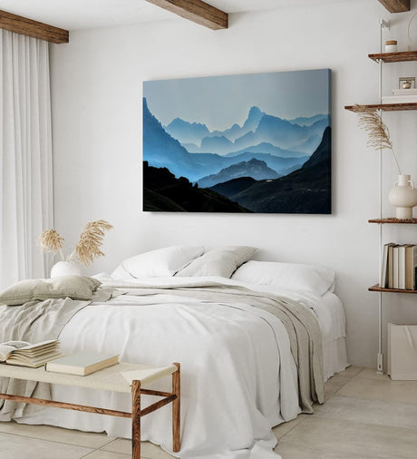 Paul Sinus Wandbild 120x80cm Berge Gebirge Bergkette Natur Nebel Himalaya