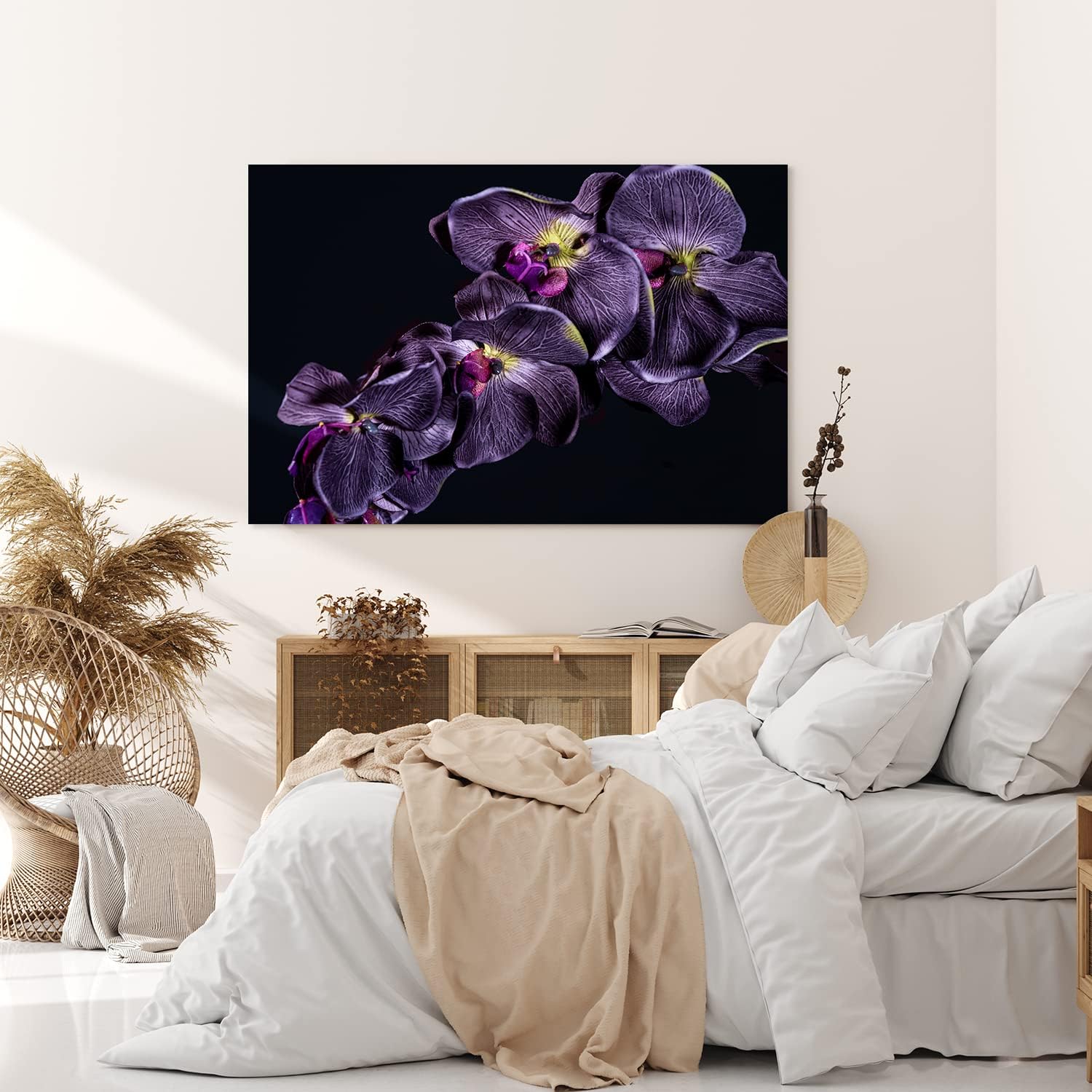 Paul Sinus Wandbild 120x80cm Dunkele Orchidee Blume Blüte Schwarz Fotokunst
