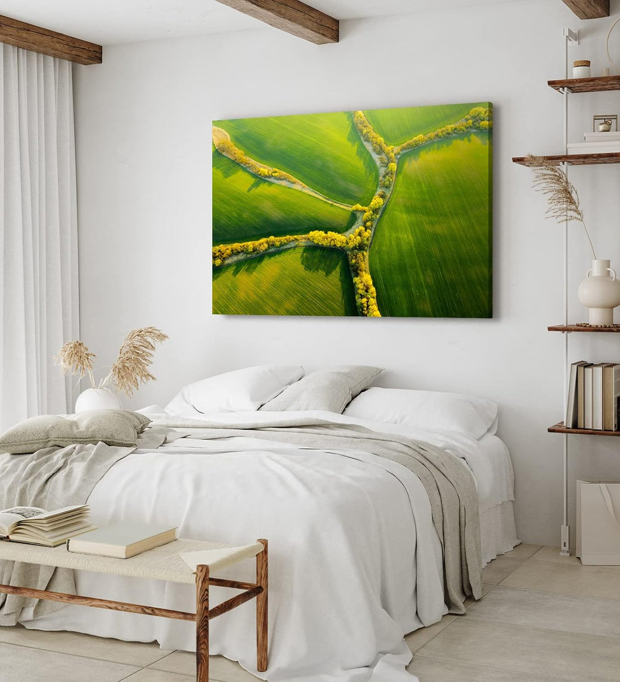 Paul Sinus Wandbild 120x80cm Luftaufnahme grüne Felder Natur Landschaft
