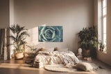 Sinus Art Wandbild 120x80cm Geometrisch aufgebaute Blätter einer Sukkulente in faszinierender Perspektive