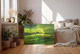 Sinus Art Wandbild 120x80cm Atemberaubende Landschaft der Toskana mit sanften Hügeln und typisch italienischer Architektur