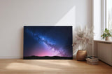 Sinus Art Wandbild 120x80cm Die Milchstraße spannt sich in leuchtenden Farben über eine dunkle Landschaft