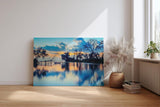 Sinus Art Wandbild 120x80cm Faszinierende Komposition aus Licht, Wasser und Natur im Morgen- oder Abendlicht