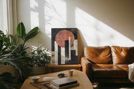 Paul Sinus 60x90cm Wandbild Visionäre Balance – Kraftvolles Fokuskunstwerk mit abstraktem Sonnenmotiv und Struktur