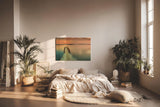 Sinus Art Wandbild 120x80cm Der verfallene Holzsteg führt ins ruhige Wasser und lädt zur inneren Einkehr ein