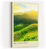 Paul Sinus Kunstdruck 40x60cm Mu Cang Chai – leuchtende Reisterrassen im Sonnenlicht in Vietnam