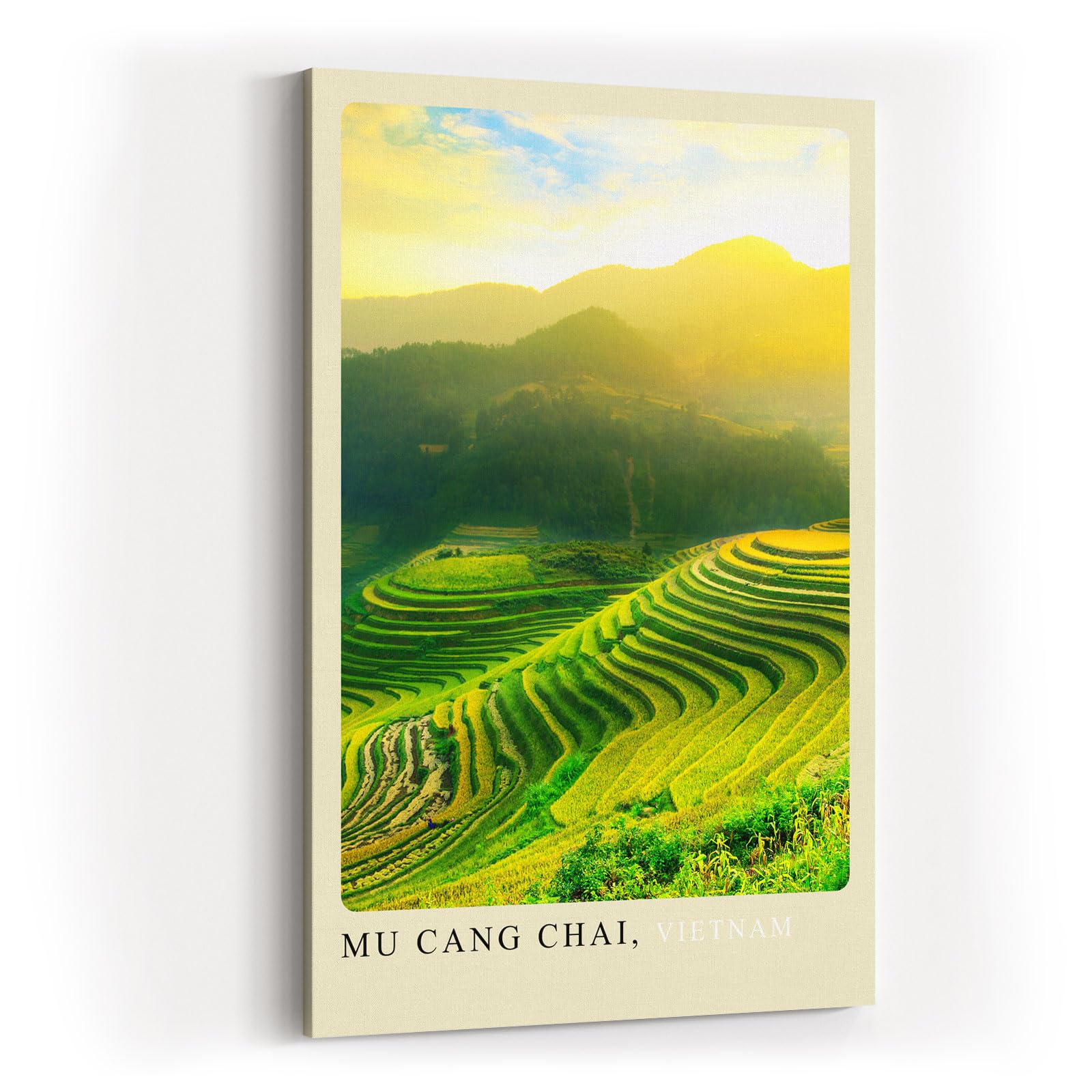 Paul Sinus Kunstdruck 40x60cm Mu Cang Chai – leuchtende Reisterrassen im Sonnenlicht in Vietnam