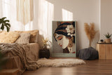 Paul Sinus Wandbild in 40x60cm Divine in Bloom mit stilisiertem Frauenportrait und floralen Ornamenten für edle Wandgestaltung