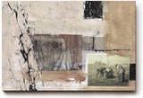 Sinus Art Wandbild 120x80cm Historische Fotos kombiniert mit abstrakten Formen in Beige und Braun