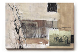 Sinus Art Wandbild 120x80cm Historische Fotos kombiniert mit abstrakten Formen in Beige und Braun